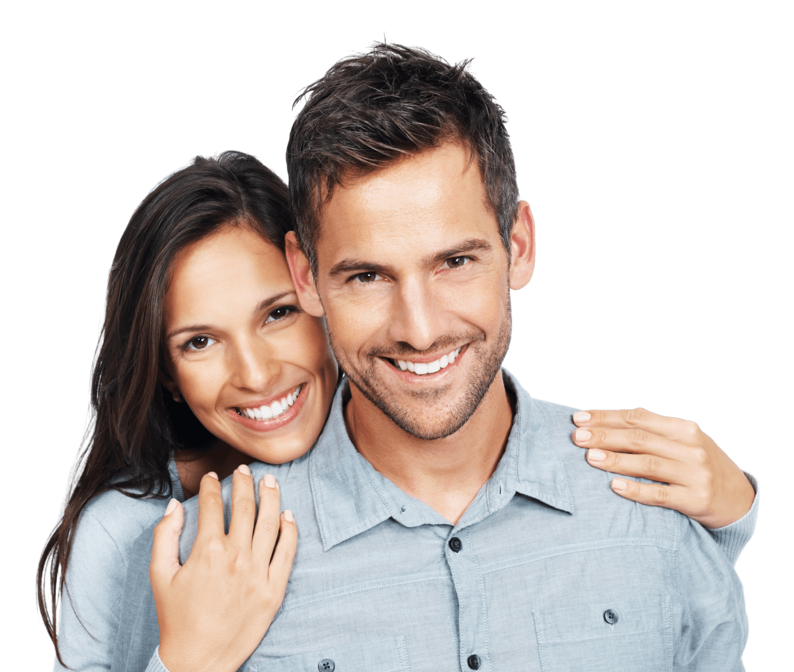 Main image for the "best dentists in London" page, showing a woman and man happy together, smiling, indicating excellent oral health and confidence